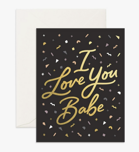 Love You Babe Confetti Card