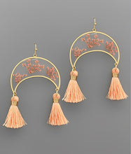 Load image into Gallery viewer, Flower Moon &amp; Tassle Earrings