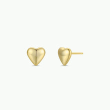 Load image into Gallery viewer, Puffed Gold Heart Earrings