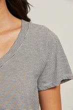 Load image into Gallery viewer, Hendrix T Shirt by perfectwhitetee in ivory/black stripe