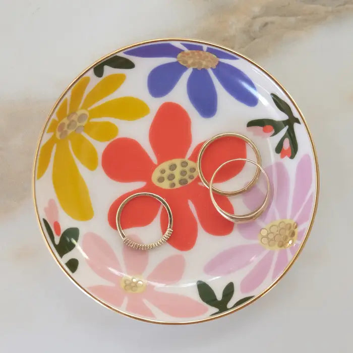 Primary Blooms Porcelain Trinket Dish