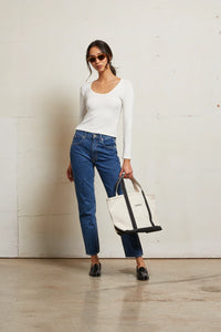 Josie ribbed longsleeve by perfectwhitetee in Sugar