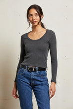 Load image into Gallery viewer, Josie ribbed longsleeve by perfectwhitetee in Charcoal