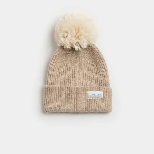 Infant Mad Hatter Ribbed Knit Pom Beanie