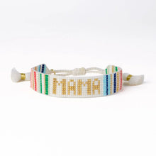 Load image into Gallery viewer, "Mama" Adjustable Beaded Bracelet Rainbow