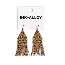 Load image into Gallery viewer, Delilah Cheetah Fringe Earrings