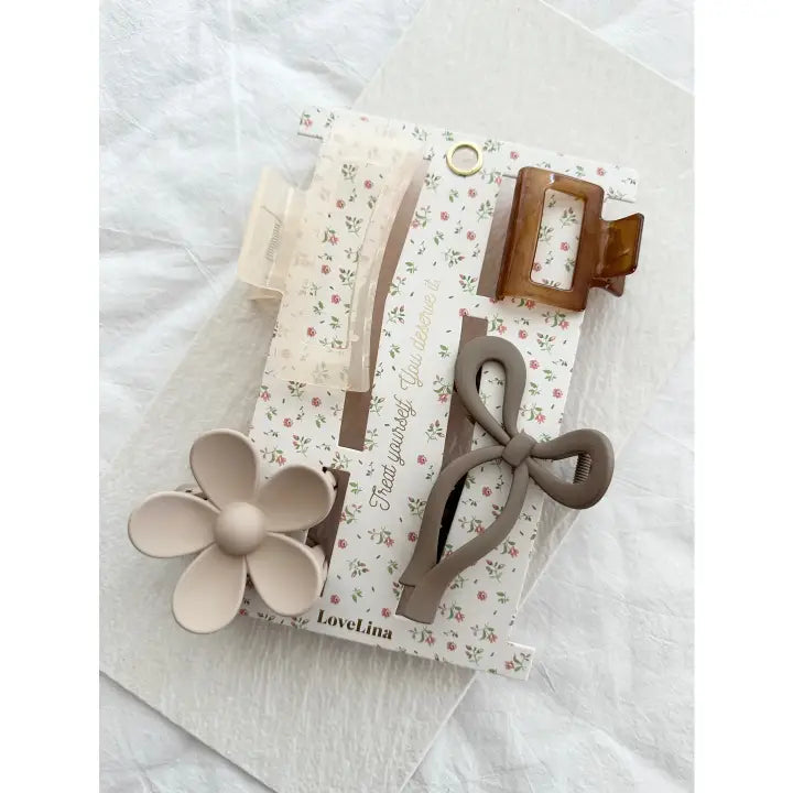 4-Pack Assorted Hair Claw Set