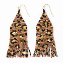 Load image into Gallery viewer, Delilah Cheetah Fringe Earrings