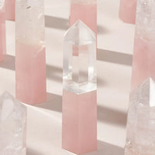 Load image into Gallery viewer, The Power Tower of Love Curio- Clear Quartz &amp; Rose Quartz