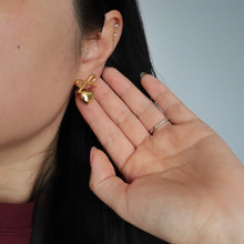 Load image into Gallery viewer, Bow Heart Earrings