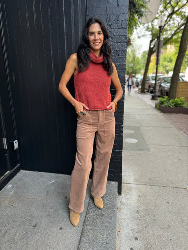 Dusty Red Salma Turtleneck Top