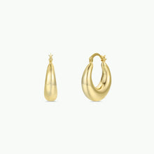 Load image into Gallery viewer, Gold Hoop Sculptural Wide Earrings