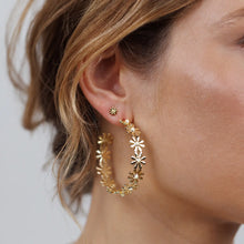 Load image into Gallery viewer, Daisy Chain Hoop Earrings