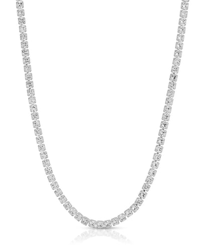 90's Baby Tennis Necklace in White Gold