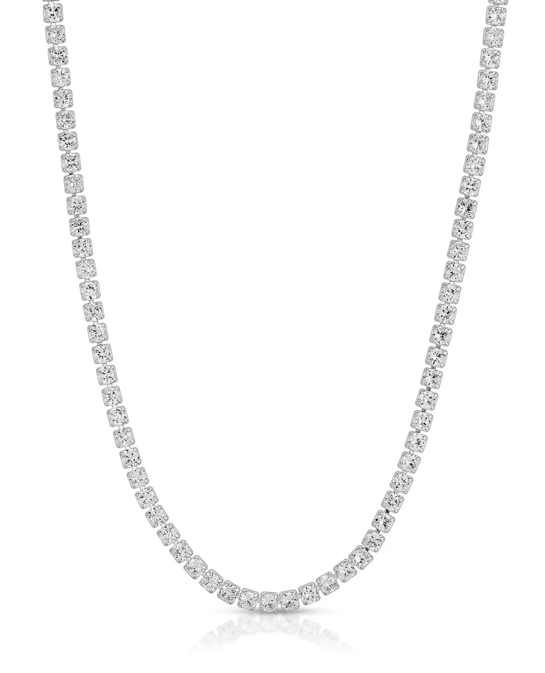 90's Baby Tennis Necklace in White Gold