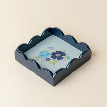 Load image into Gallery viewer, Navy Floral Scallop Trinket Tray