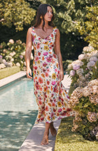 Load image into Gallery viewer, Zoie Floral Satin Ruffle Dress