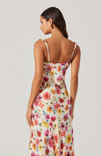 Load image into Gallery viewer, Zoie Floral Satin Ruffle Dress