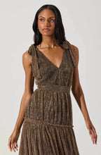 Load image into Gallery viewer, Desma Metallic V-Neck Maxi Dress
