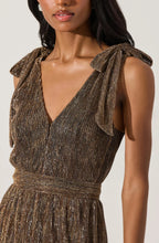 Load image into Gallery viewer, Desma Metallic V-Neck Maxi Dress