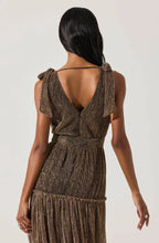 Load image into Gallery viewer, Desma Metallic V-Neck Maxi Dress