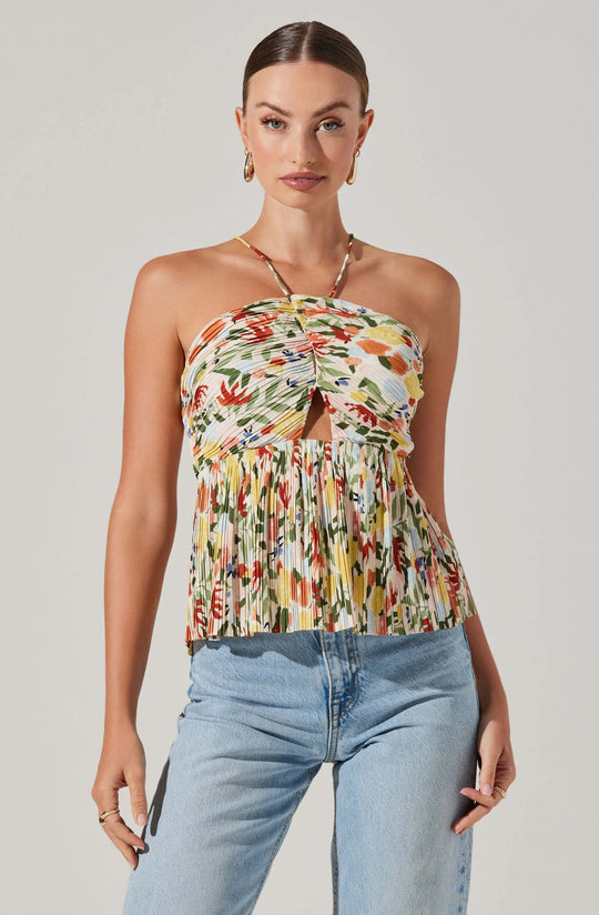 V-Neck Hardware One-Piece Swimsuit