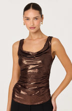 Load image into Gallery viewer, Leanne Metallic Cowl Neck Top