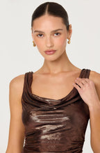 Load image into Gallery viewer, Leanne Metallic Cowl Neck Top