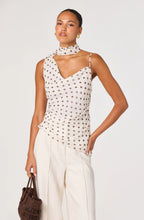 Load image into Gallery viewer, Adrie Polka Dot Scarf Detail Top
