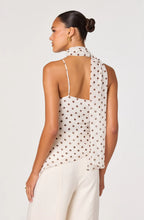 Load image into Gallery viewer, Adrie Polka Dot Scarf Detail Top
