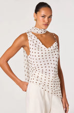 Load image into Gallery viewer, Adrie Polka Dot Scarf Detail Top