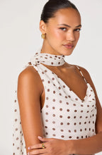 Load image into Gallery viewer, Adrie Polka Dot Scarf Detail Top