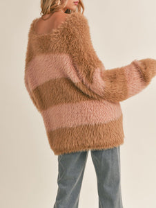 Camel Pink Bry Fuzzy Sweater