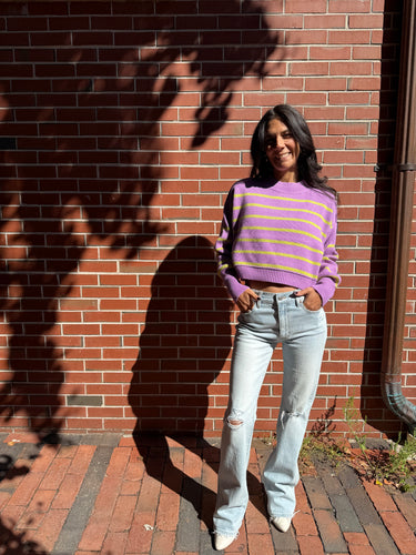 Easy Street Crop Pullover in Iris Orchid