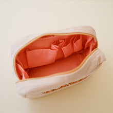Load image into Gallery viewer, Corduroy Makeup Bag - White Sand, open