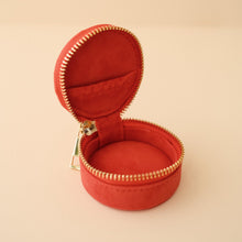 Load image into Gallery viewer, Mini Travel Jewellery Case - Hibiscus Pink, open