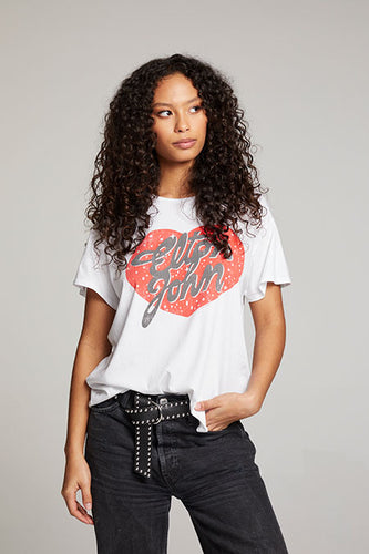 Elton John Script Logo Heart Tee