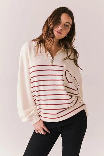 Heart Half Zip Pullover