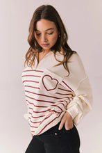 Load image into Gallery viewer, Heart Half Zip Pullover
