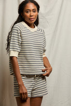 Load image into Gallery viewer, Effie Stripe Short Sleeve Sweatshirt