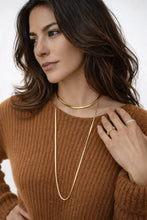 Load image into Gallery viewer, Tory Herringbone Gold Chain Necklace