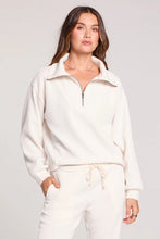 Load image into Gallery viewer, Half Zip Raglan Pullover in Ecru