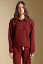 Load image into Gallery viewer, Half Zip Seam Pullover - Merlot, matching set