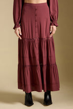 Load image into Gallery viewer, Jaycee Midi Skirt - Merlot, front with matching top