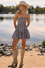 Load image into Gallery viewer, Leightyn Mini Dress - Indigo, front with hat