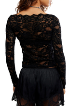 Load image into Gallery viewer, Raising Eyebrows Lace Top - Black, styled