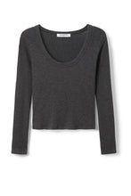 Load image into Gallery viewer, Josie ribbed longsleeve by perfectwhitetee in Charcoal