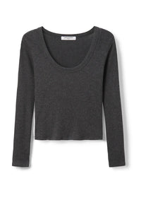 Josie ribbed longsleeve by perfectwhitetee in Charcoal