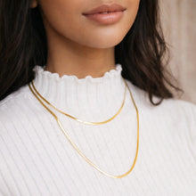 Load image into Gallery viewer, Tory Herringbone Gold Chain Necklace
