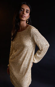 Andromeda Champagne Sequin Dress